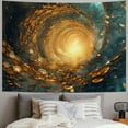 thumbnail image 2 of JRXY Gold and Blue Abstract Art Tapestry Painting, 2 of 6