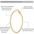 thumbnail image 4 of Foeses Large Thin Hoop Earrings, Stainless Steel, 6 Per Pack, 4 of 9
