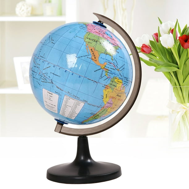 Globe terrestre de bureau 7,2 pouces globe politique de bureau globe  terrestre avec un support de bureau carte du monde détaillée enfants jouet  d'apprentissage éducatif 