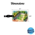 thumbnail image 3 of Tennis Court Watercolor Faux Leather Travel Luggage Tag, 3 of 7