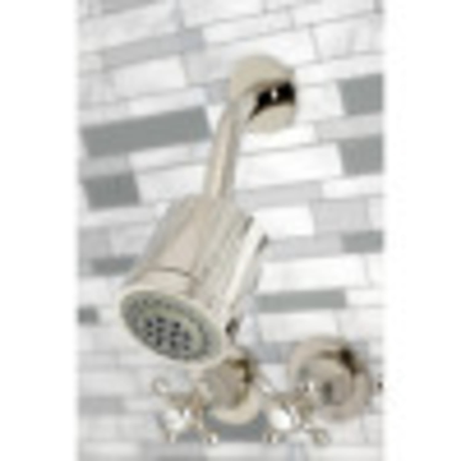 Kingston Brass KBX8136BX Metropolitan Three-Handle Tub and Shower Faucet, Polished Nickel