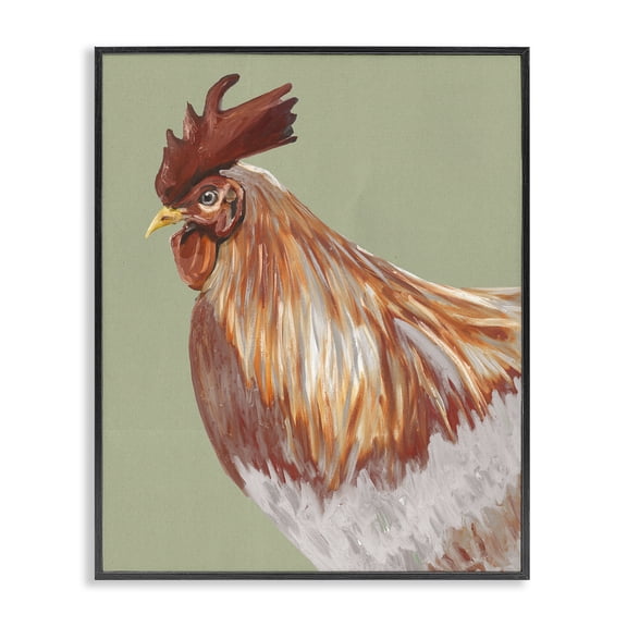Stupell Industries Bohemian Gallant Rooster Portrait Black Framed Giclee Art, 11 x 14, by Andy Beauchamp