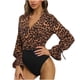 thumbnail image 1 of Jersey con cuello en V a la moda para mujer, todo en uno, ajustado, Sexy, con estampado de leopardo, de una pieza Fridja  fhjkhfk461696, 1 of 5