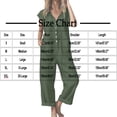 thumbnail image 3 of Dazajoo Cotton Linen Jumpsuit for Women Dressy Casual Button Down Jumpsuits Summer Loose Cap Sleeve Wide Leg Overalls with Pockets,Black,L, 3 of 8