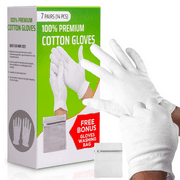 Cotton Gloves Moisturizing Gloves OverNight Bedtime | Cosmetic Inspection Premium Cloth Quality, Eczema Dry Sensitive Irritated Skin Spa Therapy Secure Wristband