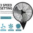 thumbnail image 4 of 2-Pack 20" Wall Mount Fan High Velocity up to 7000CFM, Oscillating Wall Fans with Remote Control, 3-Speed Adjustable Tilt & Timer for Home, Garage, Workshop, Black, 4 of 7
