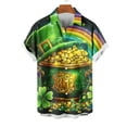 thumbnail image 2 of JURANMO St Patricks Day Shirt Men Funny Clover Hawaiian Shirts Button Down Short Sleeve Tee Tops Vintage Bowling Shirts Irish T Shirt Army Green XXXXXL Lightening Sales, 2 of 5