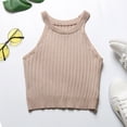 thumbnail image 5 of HBFAGFB Débardeurs pour Femmes Mode Col Rond Ajusté Sans Manches T-Shirt Polyvalent Gilet Kaki Taille G, 5 of 5
