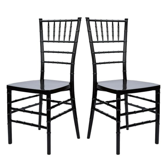 Black ToughResin Thick Seat Chiavari Chair - Set of 2 by Chivari (Assembly Req)