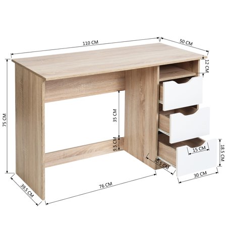 Furniture R Computer Desk With 3 Drawers Open Case Walmart Canada