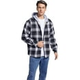 thumbnail image 4 of YATELLE Men's Cotton Plaid Shirts Jacket Fleece Lined Flannel Shirts Sherpa Button Down Jackets with Hood for Men, 4 of 7