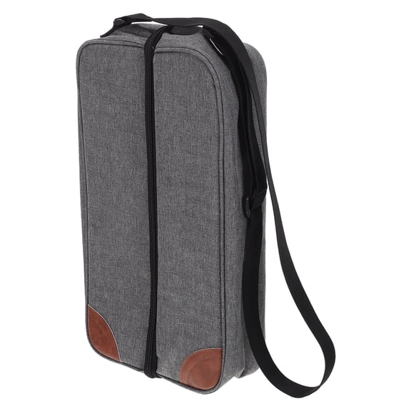 IMIKEYA Grey Insulated Wine Bag with 300D Fabric, Portable Cooler for Outdoor Travel and Wine Bottle Storage