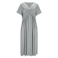 thumbnail image 4 of Maplenight Sparkly Formal Dresses for Women Short Sleeve Evening Holiday Party Cocktail Dress Elegant Wrap Ruffle Wedding Guest Dresses, 4 of 7