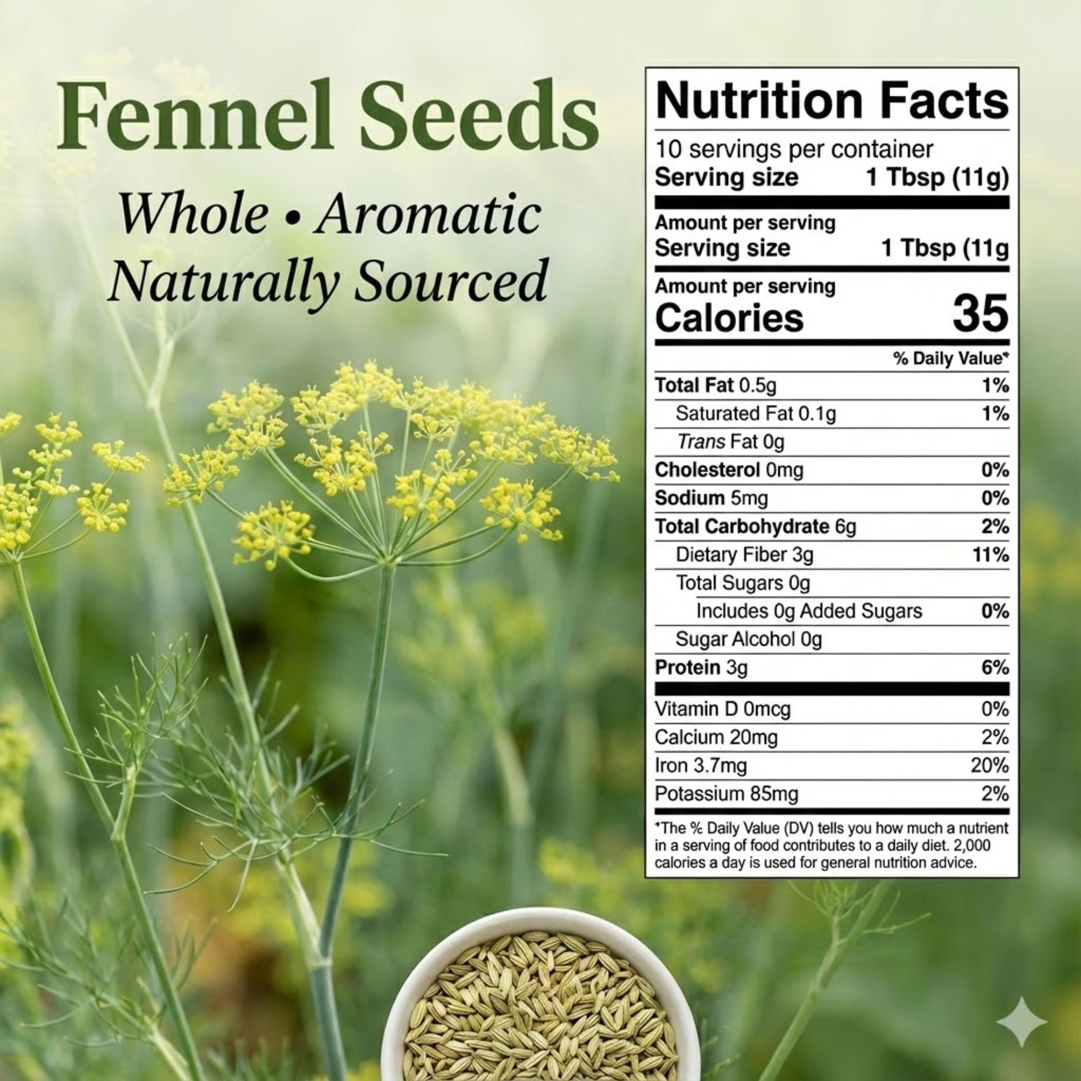 Spicy Pantry Whole Fennel Seeds – 2lbs, 100% Natural Spice, Ideal for Cooking, Baking & Teas