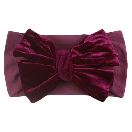 

Bow Hair Band Elastic Elastic Headband Kids Girls Baby Solid Velvet Headband Hair Band Bow Accessories Headwear