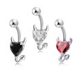 thumbnail image 2 of Love & Annie-Anillos para ombligo con forma de diablo para mujer, Piercing para el vientre de circonita roja, joyería corporal de acero inoxidable, regalo, 2 of 4