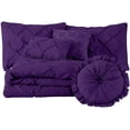 thumbnail image 5 of Chezmoi Collection Sydney 7-Piece Pintuck Comforter Set, Queen, Purple, 5 of 7
