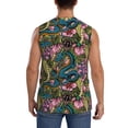 thumbnail image 4 of Kdxio Snake And Flower for Men's Muscle T-shirt,Sleeveless for Workout Running Athletic Gym Lounge Casual, 4 of 7