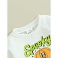 thumbnail image 5 of Liacowi Infant Baby Girl Boy Halloween Clothes Long Sleeve Pumpkin Letter Print Bodysuit Romper Newborn Playsuit Fall Halloween Costumes 0-24 Months, 5 of 8