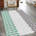 thumbnail image 3 of Area Rug 3x5ft Herringbone Pattern Carpets Indoor Floor Area Mat Washable Entrance Mat Rugs for Living Room Dining Room Kitchen Bedroom, Vintage Turquoise Ombre Grey Sofa Throw Carpet, 3 of 9