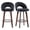 Black, variant on Hausfame Set of 2 Swivel Counter Height Bar Stools with Bentwood Legs, Orange