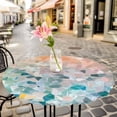 thumbnail image 3 of Oil Painting Art Elastic Fitted Round Table Cover Texture Sense Waterproof Outdoor Tablecloth for Holiday Party, Picnic, Patio & Dining Fits Tables Up to 45"-54", 3 of 8
