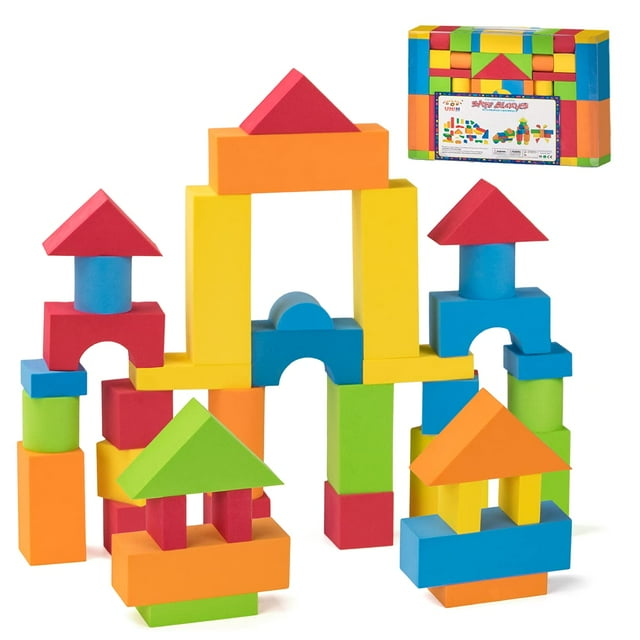Bloques de espuma Building Blocks UNIH para niños pequeños de 1 a 3 años, 46 unidades