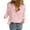 Pink, variant on Yigetop Polka Dot Tops for Women, Women's Casual V Neck Floral Print Roll Up Long Sleeve Chiffon Button Down Blouses Top Shirts Chiffon Blouses for Women Pink S
