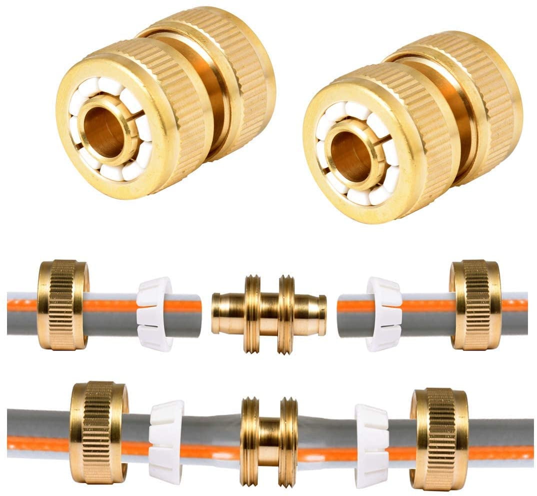 2 Pcs Brass Pipe Repair Connector Downpipe Fitting Quick Fix Connector Extension Quick Repair