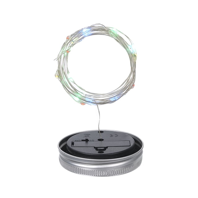 lampara solar Irfora Mason Jar Solar Lantern Lights 20LEDs Lámpara de la tapa Luz de hadas estrellada Cadena de alambre de cobre creativo Decoración al aire libre Patio Jardín Decoración 1m 10LED Mult Irfora lampara solar