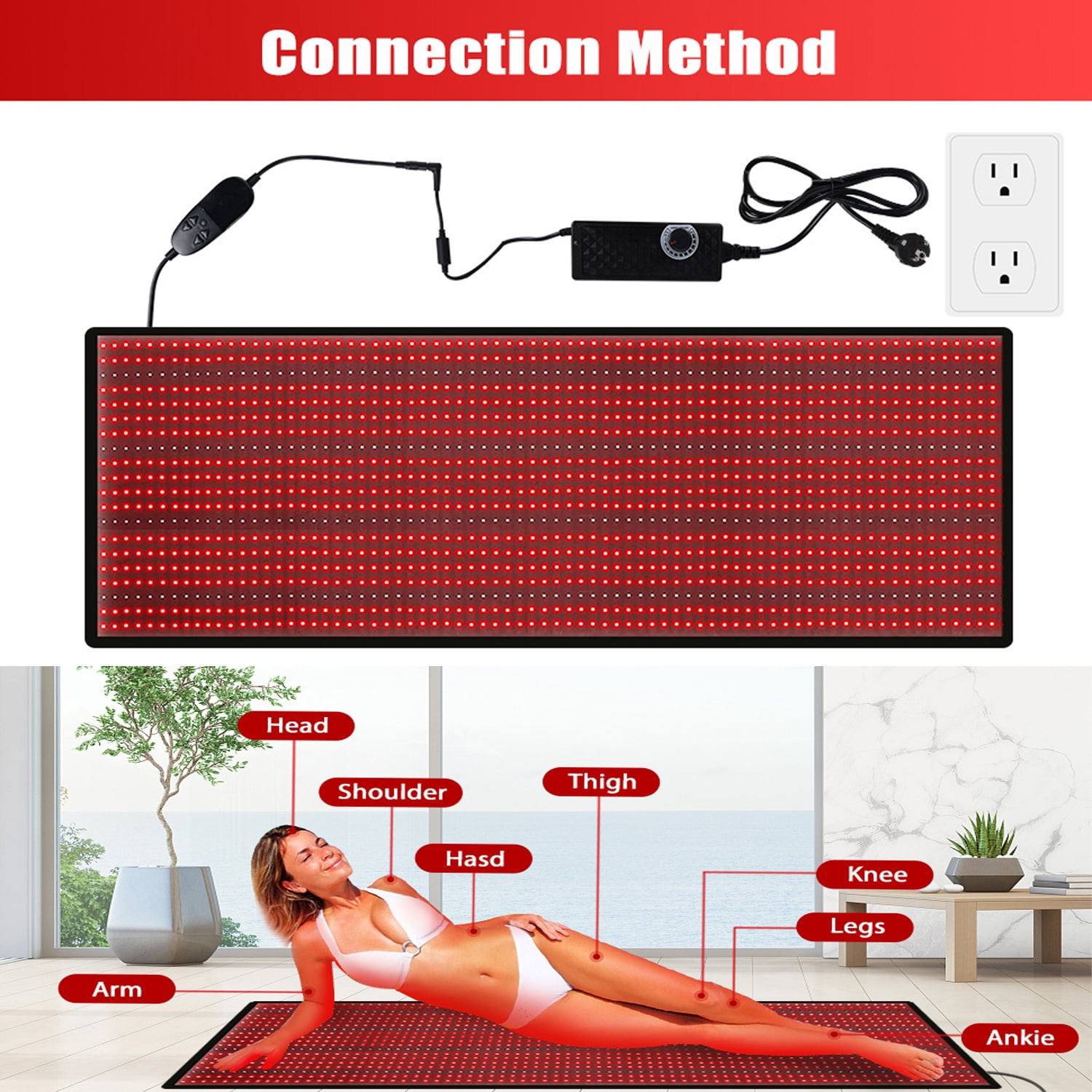 Red Light Therapy Mat for Relaxation,1260LED Red Light Therapy for Body 660nm/850nm Full Body Blanket, Adjustable Brightness and Timer, Great Gift for Elderly, Family, Fitness, Health Enthusiasts