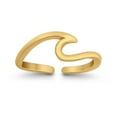 thumbnail image 5 of 5mm Wave Toe Band Ring 925 Sterling Silver Thin Adjustable Stylish Rings For Women, 5 of 5