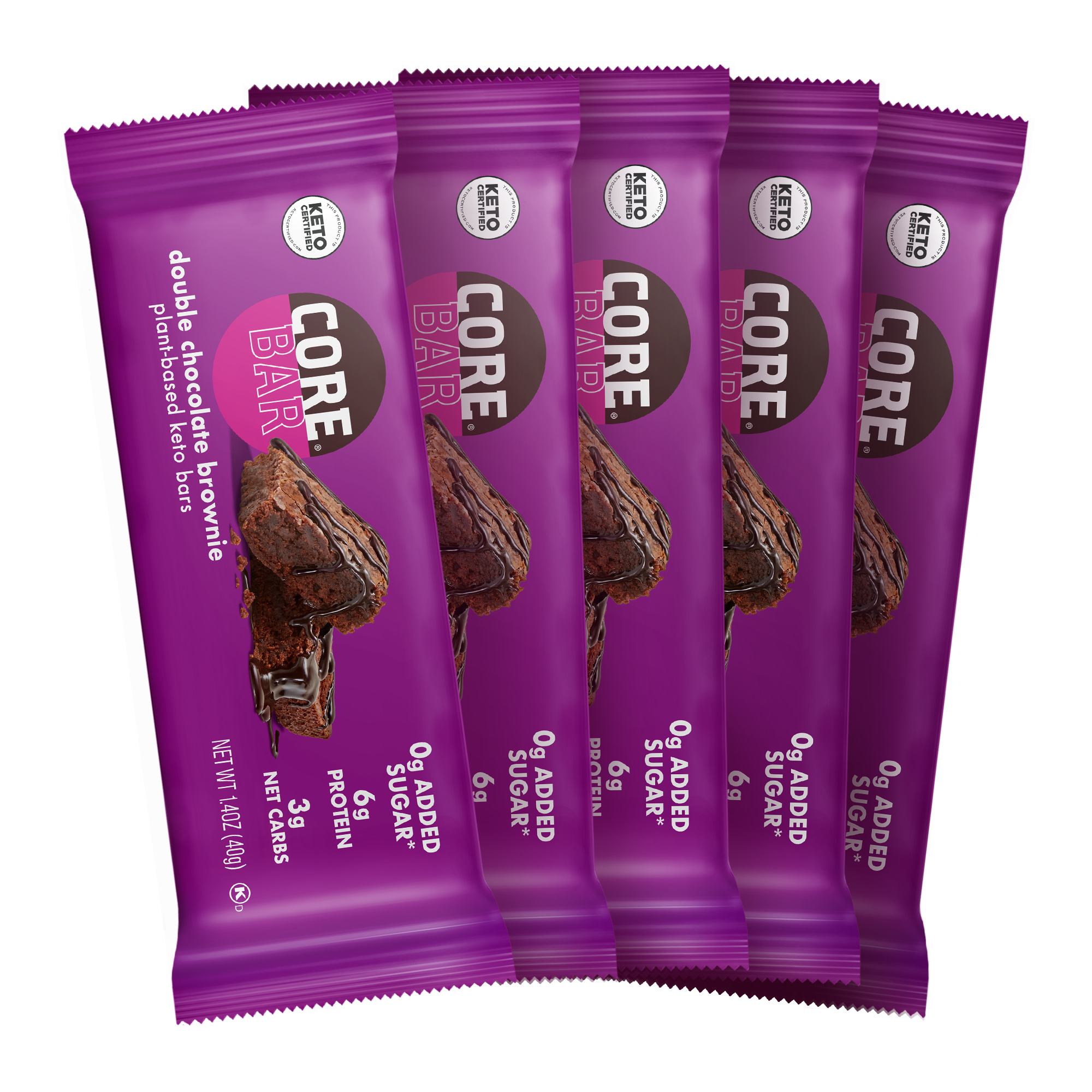 CORE, Gluten Free Healthy Keto Snack Bar, Double Chocolate Brownie, 5