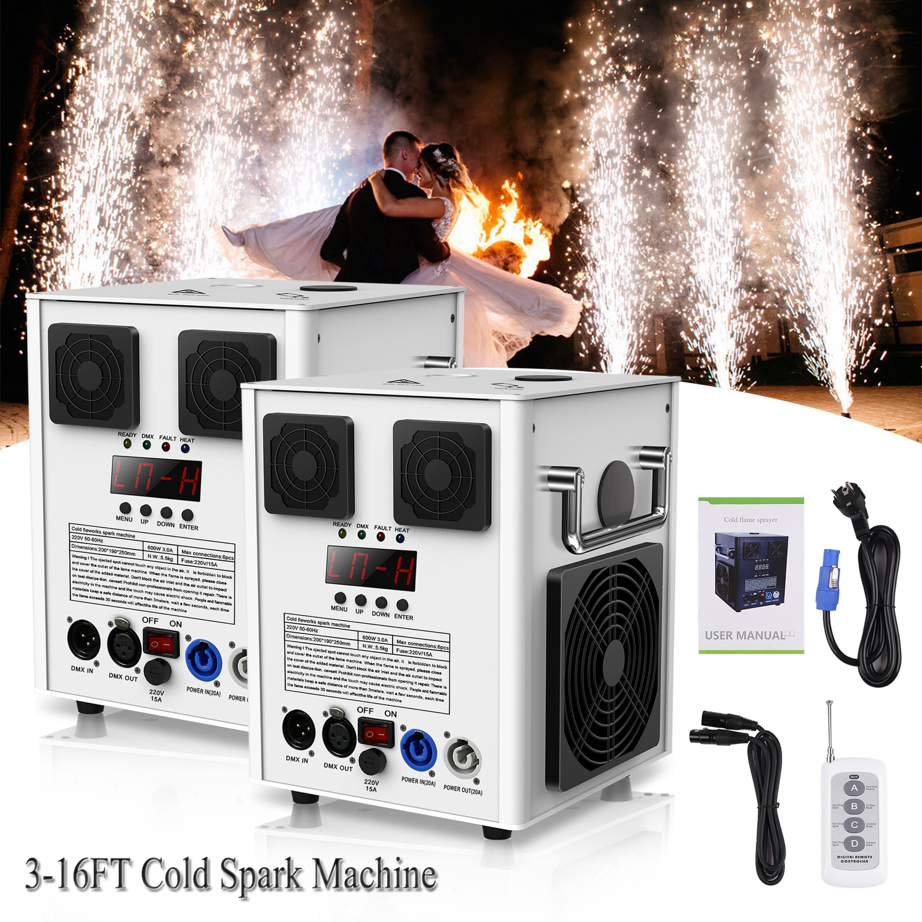 700W Cold Spark Firework Machine 2Pack DMX Stage Equipment Special