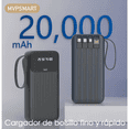 thumbnail image 2 of Power Bank 20000mAh con Pantalla Digital y 4 Cables Integrados Lab.G, Negro, 2 of 5