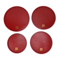 thumbnail image 1 of ZPSHYD Ensemble Exquis de 4 Plateaux de Service de Mariage Rouges de Style Chinois - Assiettes en Bois élégantes pour le Thé, le Café, les Collations, les Fruits et les Bonbons (Rond), 1 of 14