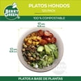 thumbnail image 4 of 125 Platos Desechables Hondos Compostables, Ecológicos de 473 ml / 16 oz Color Café Berry Green PLH16N, 4 of 5