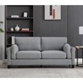 thumbnail image 3 of 79" Modern Double Arm Couch, Linen Upholstered 3-Seat Sofa, Comfy Button Tufted Sofa Bed Couch with Deep Seat Sofa USB Port for Living Room Apartment Lounge (Gray, Sofa), 3 of 7