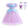 thumbnail image 1 of Girls Mermaid Princess Mesh Dress with Pearl Sequins - Perfect for Weddings, Birthdays, and Formal Events - Breathable and Comfortable Design - Available in Various Sizes, 1 of 6