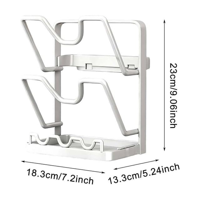 Stainless Steel Cutting Boards for Kitchen Pot Lid Storage Rack, Multi-Layer Countertop Organizer for Utensils, Spatulas, and Glass Cutting Boards for Kitchen Counter Drainage