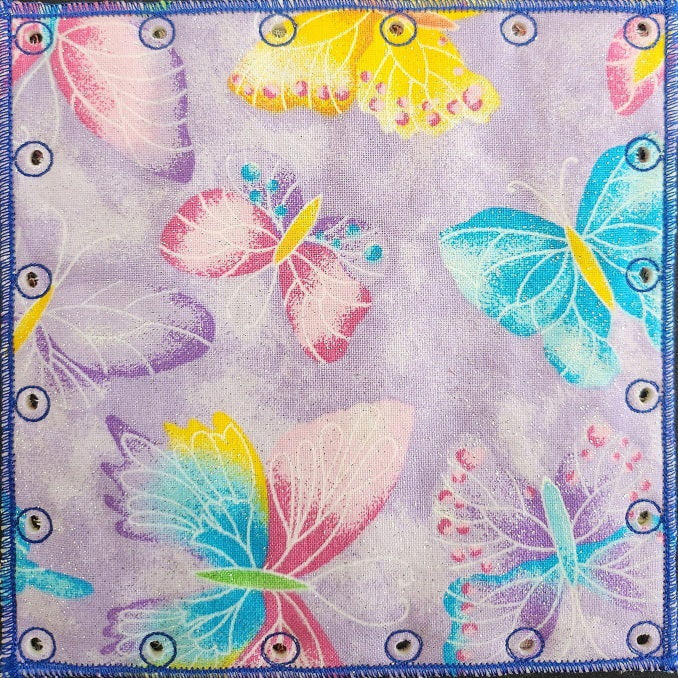 Crochet Fabric Multicolor Afghan Kit with Butterfly Print