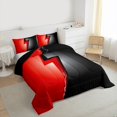 thumbnail image 3 of Homewish Red Black Bedding Comforter Set,Neon Lightning Twin Comforter Sets,Modern Abstract Desgin Bedding Set For Girls Boys,Microfiber Bedroom Decor Reversible,2-Piece, 3 of 8