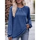 thumbnail image 4 of Camisas de Larga para Mujer, Moda Otoño 2025, Blusas Elegantes e Informales, Blusas Tipo Túnica Plisadas con Cuello Redondo. Azul Real S, 4 of 10