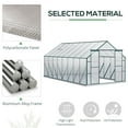 thumbnail image 3 of Outsunny 16' x 8' Aluminum Greenhouse Polycarbonate Walk-in Garden Greenhouse Kit with Adjustable Roof Vent, Rain Gutter and Sliding Door for Winter, Clear, 3 of 9