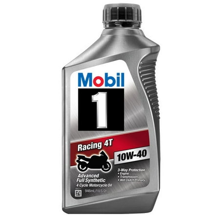 (6 Pack) Mobil 1 10W-40 Full Synthetic Motorcycle Oil, 1