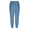 thumbnail image 4 of Pantalones recortados de moda para mujer Pantalones de pierna ancha con bolsillos cómodos (Azul XL) FLhrweasw Para estrenar, 4 of 9