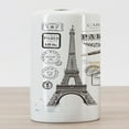 thumbnail image 3 of Eiffel Tower Ceramic Toothbrush Holder, France Tourist Attractions Paris Postage Stamps Culture Cosmopolite, Decorative Versatile Countertop for Bathroom, 4.5" X 2.7", Champagne Dark Brown, 3 of 4