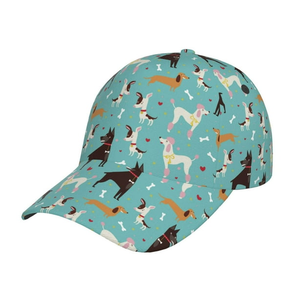 Fotbe Cute Dog Gorro Clásico de Béisbol, Gorra Ajustable con Broche Snapback, Gorro de Exterior de Algodón Suave