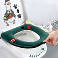 thumbnail image 3 of Raindrops Green Corduroy Toilet Seat Cushion with Good Elasticity and Neat Zipper for Bathroom Use Fits Most Toilets, 3 of 7