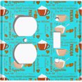 thumbnail image 2 of Metal Light Switch Wall Plate Outlet Cover (Mocha Coffee Bean Espresso Cup Cappuccino Teal - Single Duplex Single Toggle), 2 of 2